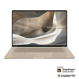 16" ASUS ZenBook A16 Laptop: 3K OLED 120Hz, Snapdragon X2E-94-100, 48GB, 512GB $1500 + Free S&H
