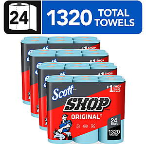 4-Pk 6-Ct Scott Original Blue Shop Paper Towels