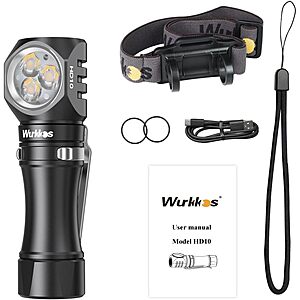 Wurkkos HD10 Mini 1200LM LED Flashlight / Headlamp (4000K) $20.50 + Free S&H