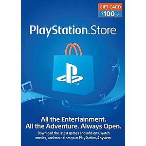 $100 PlayStation Store eGift Card (Digital Delivery)