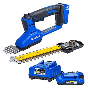 8" Kobalt 24V Cordless Hedge Trimmer w/ 2Ah Battery & Charger $49 + Free S&H