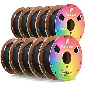 10-Pk 1KG Polymaker 1.75mm Panchroma Matte PLA 3D Printer Filament (Charcoal) $98 + Free S&H