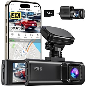 Refurb: REDTIGER F7N Pro 4K Front / 1080P Rear Dash Cam w/ 64GB Memory Card $60 + Free S&H