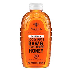 32-Oz Nate's 100% Pure Raw & Unfiltered California Honey