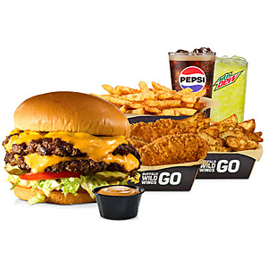 Buffalo Wild Wings: Pick 6 Meal for Two (2 Entrees, 2 Sides, 2 Drinks) from $20 (Dine-in or Pickup Orders)