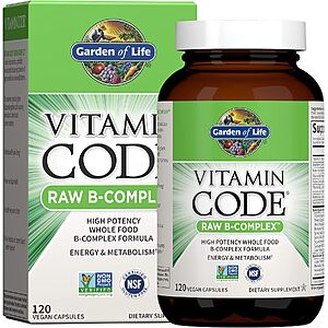 120-Ct Garden of Life Vitamin Code Raw B-Complex Capsules $13.45 w/ S&S