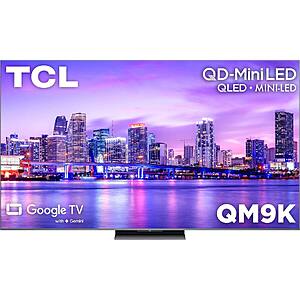75" TCL QM9K QD-Mini LED QLED 4K UHD 144Hz TV $1200 + Free S&H