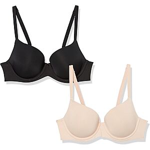 Prime Members: 2-Pk Amazon Essentials Women's Microfiber Underwire Bra (various) from $6.30 w/ S&S + Free S&H