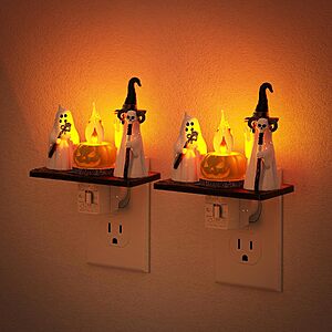 2-Pk JandCase Halloween Amber LED Plug-In Night Light (various) from $16.20 
