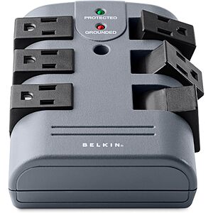 Prime Members: Belkin Power Strip Surge Protector w/ 6 Rotating AC Outlets $19 + Free S&H