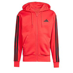adidas Men's Essentials 3-Stripes Fleece Hoodie (Pure Ruby / Black) $17.40 + Free S&H