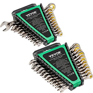 24-Pc VEVOR Metric & SAE Combination Ratcheting Wrench Set $42.20 + Free S&H