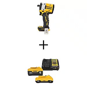 DeWALT ATOMIC 20V MAX Brushless 1/2" Impact Wrench w/ 6Ah & 4Ah Batteries $199 + Free S&H