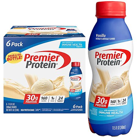 6-Pack 11.5-Oz Premier Protein Shake (Vanilla) $8.15 w/ S&S + Free Shipping w/ Prime or on $35+