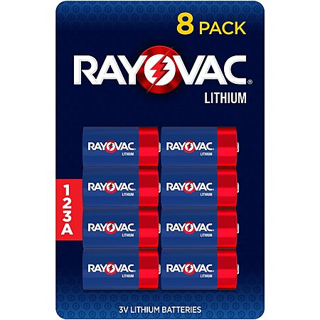 Select Accounts: 8-Pack Rayovac 123A Batteries $10.01 w/ S&S at Amazon