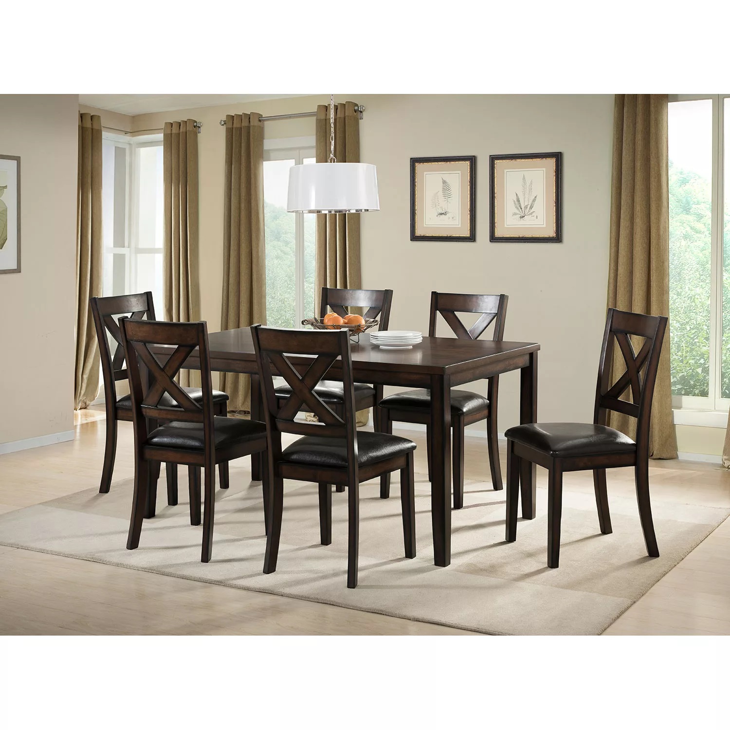 Sams Club Members 7 Piece Walker Dining Set Cherry Finish