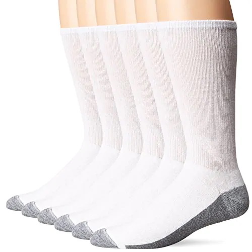 6-Pack Hanes Men's ComfortBlend Max Cushion Crew Socks (White) $7 + Free S&H w/ Prime or $25+
