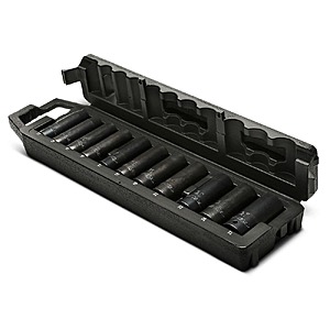 Husky 1/2 in. Drive Metric 6-Point Deep Impact Socket Set with Storage Case (11-Piece) - $34.97