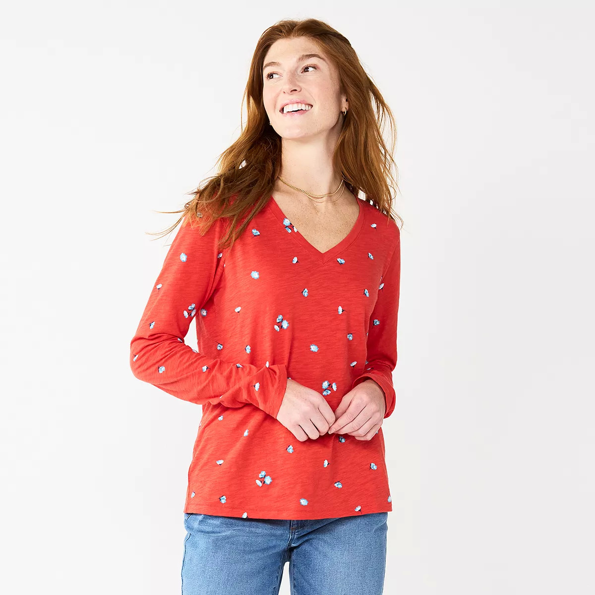 Sonoma Goods For Life Women's Everyday Long Sleeve V-Neck Top or Crewneck Top $2.40 & More + Free Shipping on $49+