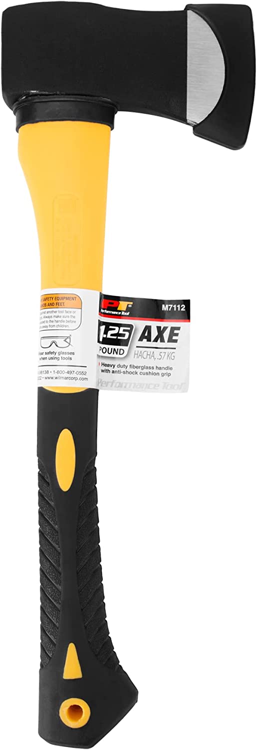 15.2" Performance Tool 1.25-Lb. Axe w/ Fiberglass Handle (Black/Yellow, M7112) $11.13 + Free Shipping w/ Prime or on $25+