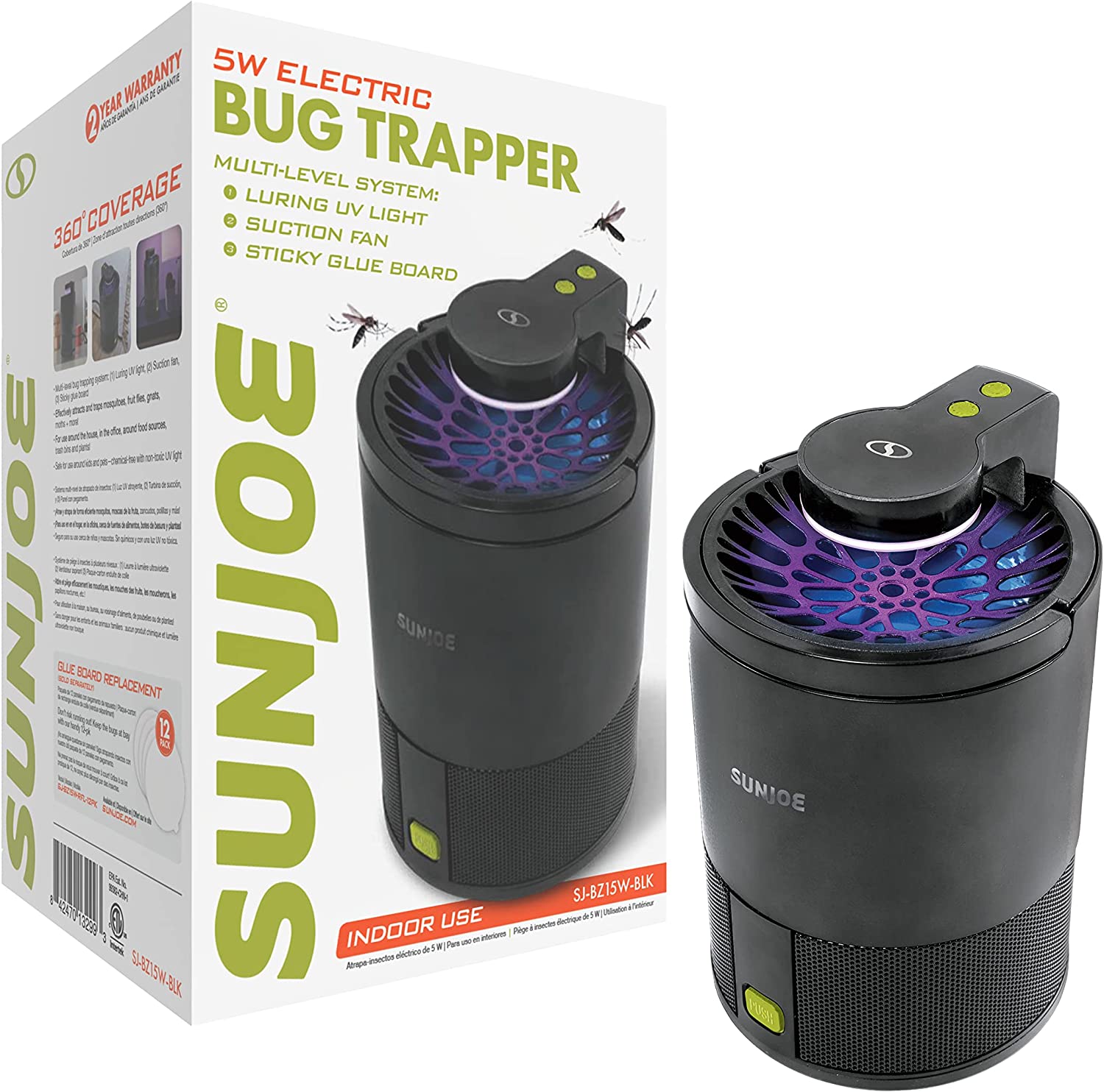 Sun Joe UV Indoor Insect & Fruit Fly Trapper w/ 10-Sticky Glue Boards $20.60 + Free Shipping w/ Prime or on $25+