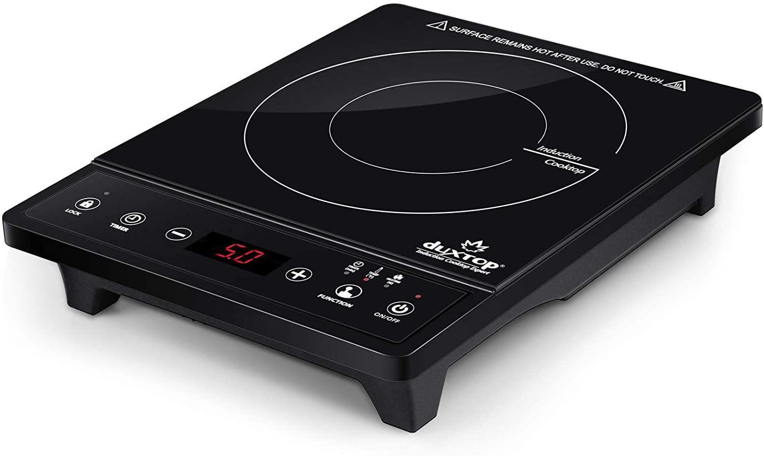 Duxtop LCD 1800W Portable Induction Cooktop 2 Burner, Built-In Countertop Burners with Sensor Touch Control, Electric Cooktop with 2 Burner