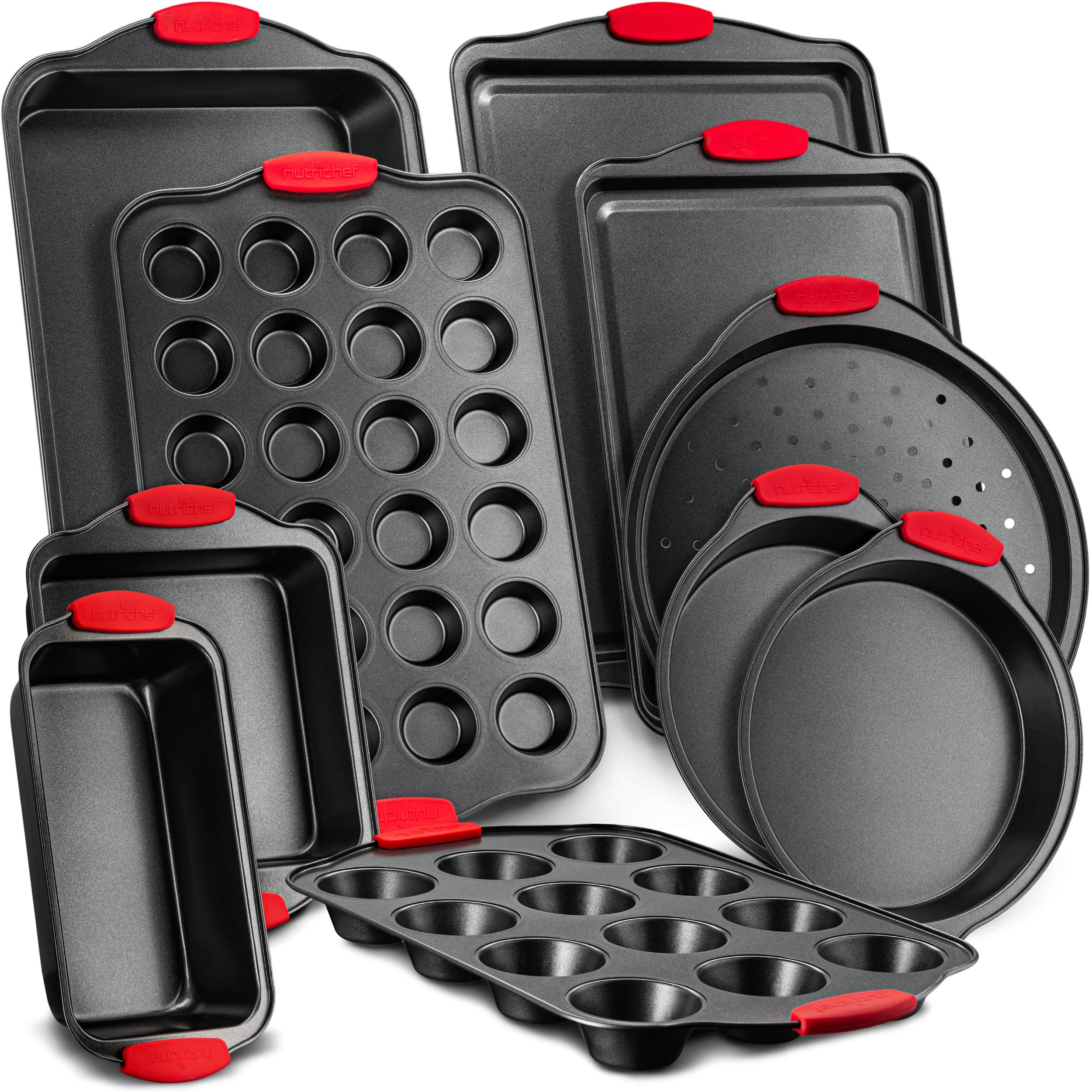 10-Piece NutriChef Baking Pan Set w/ Heatproof Silicone Handles $41 + Free Shipping