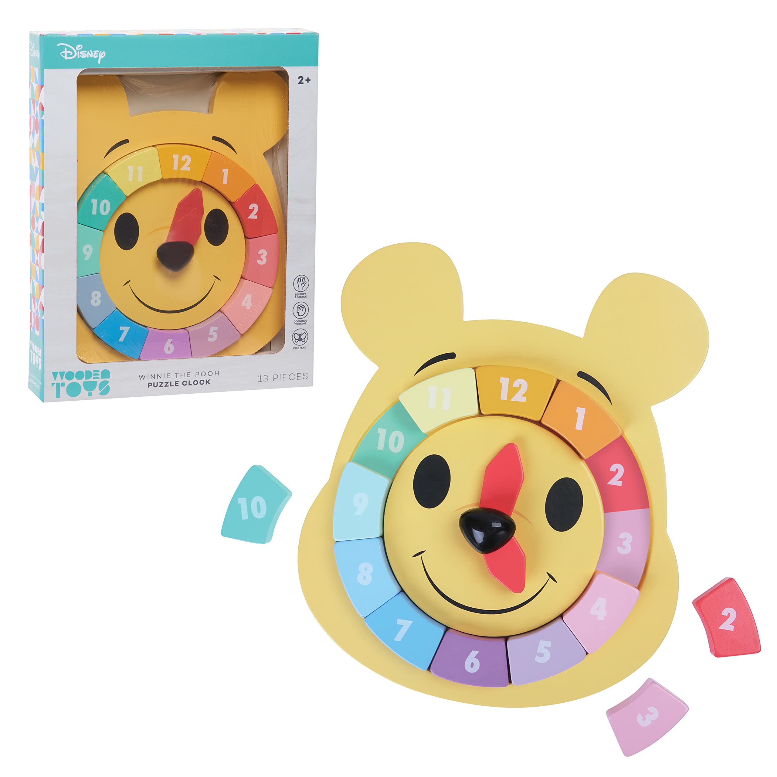 13-Piece Disney Wooden Toys Toddlers' Winnie The Pooh Puzzle Clock $9.65 + Free Shipping w/ Prime or on $25+