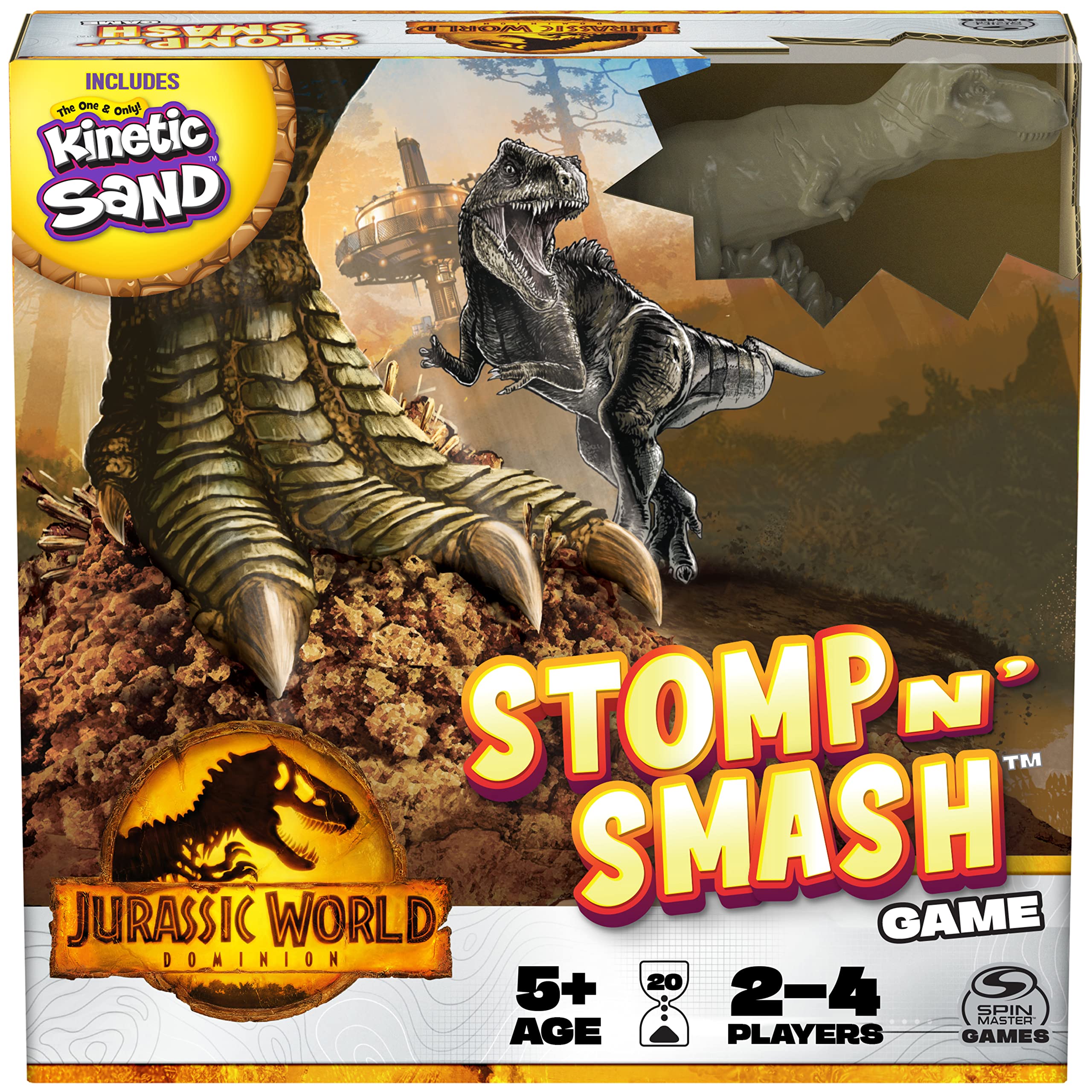 Jurassic World Dominion: Stomp N' Smash Board Game w/ 1 Bag of Kinetic Sand + 2 Dino Molds $5.25 + Free Shipping w/ Prime or on $25+