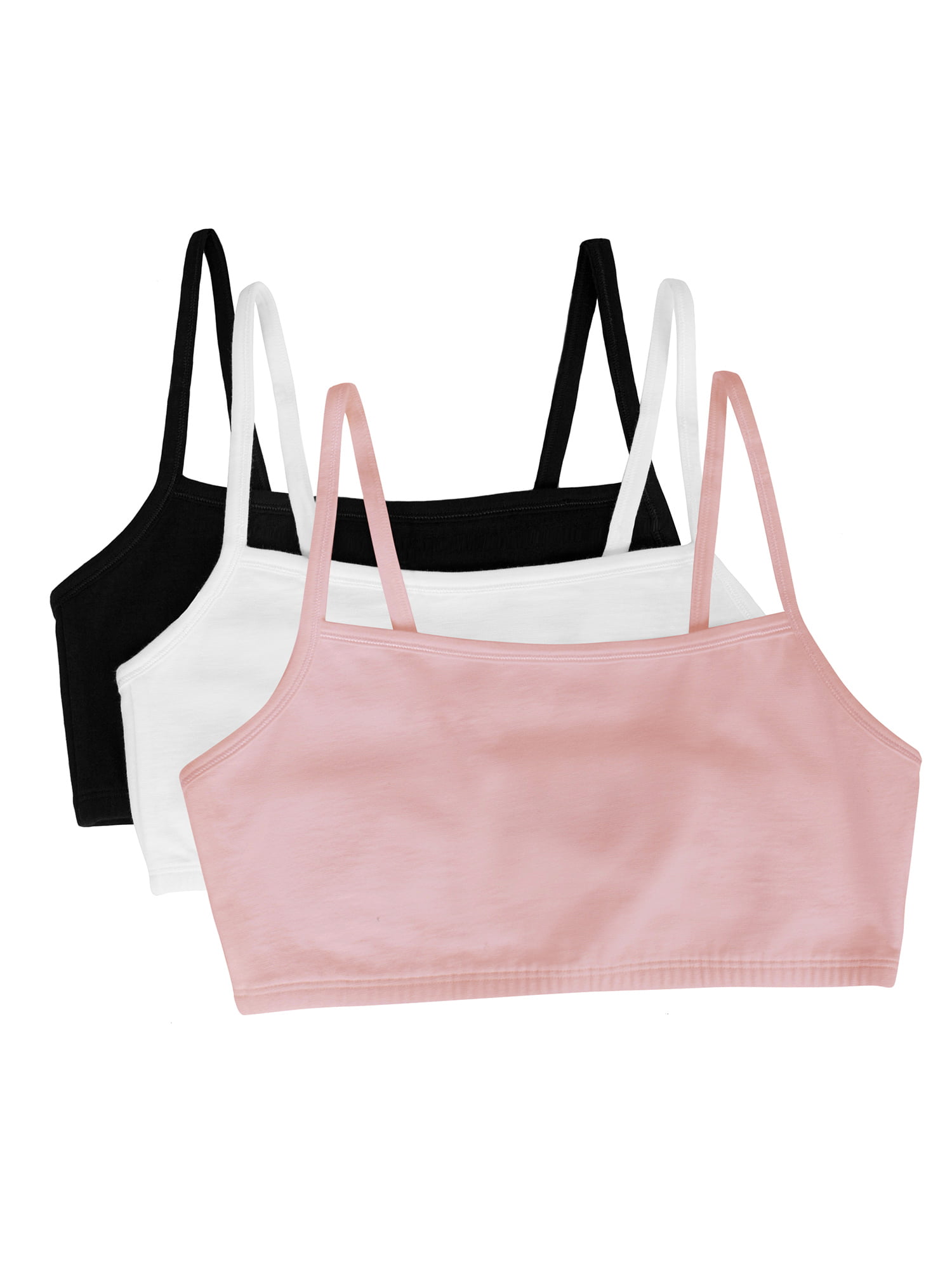 3-Pack Fruit of the Loom Women's Spaghetti Strap Cotton Sports Bra (Sizes  32-44, Rose/White/Black) $7.45 ($2.48 each) + Free S&H w/ Walmart+ or $35+  or Free Store Pickup at Walmart