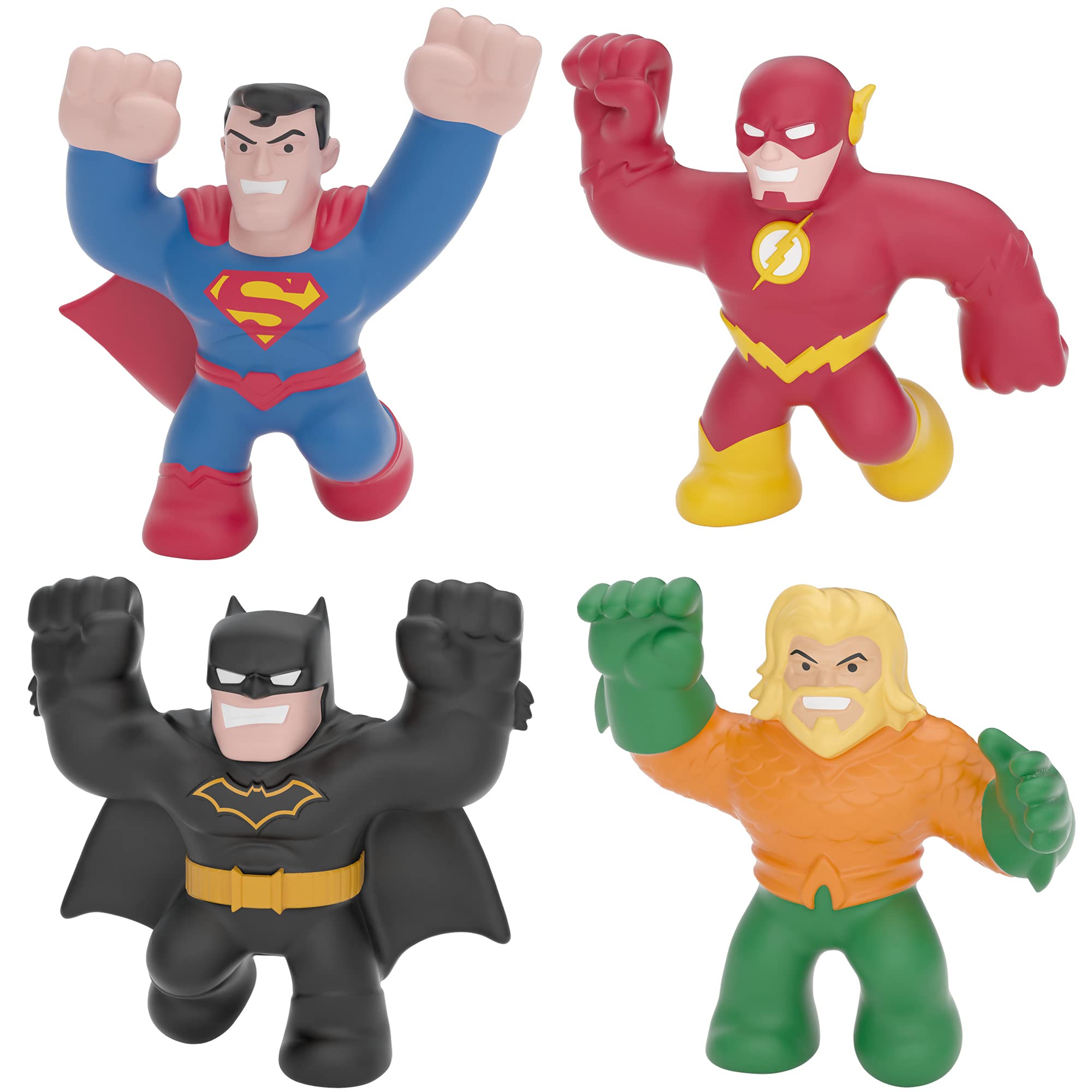4-Pack 4.5" Heroes of Goo Jit Zu DC Superhero Stretchy & Squishy Action Figures (Aquaman, Batman, Superman, The Flash) $13.45 ($3.36 each) + Free Shipping w/ Prime or on $25+