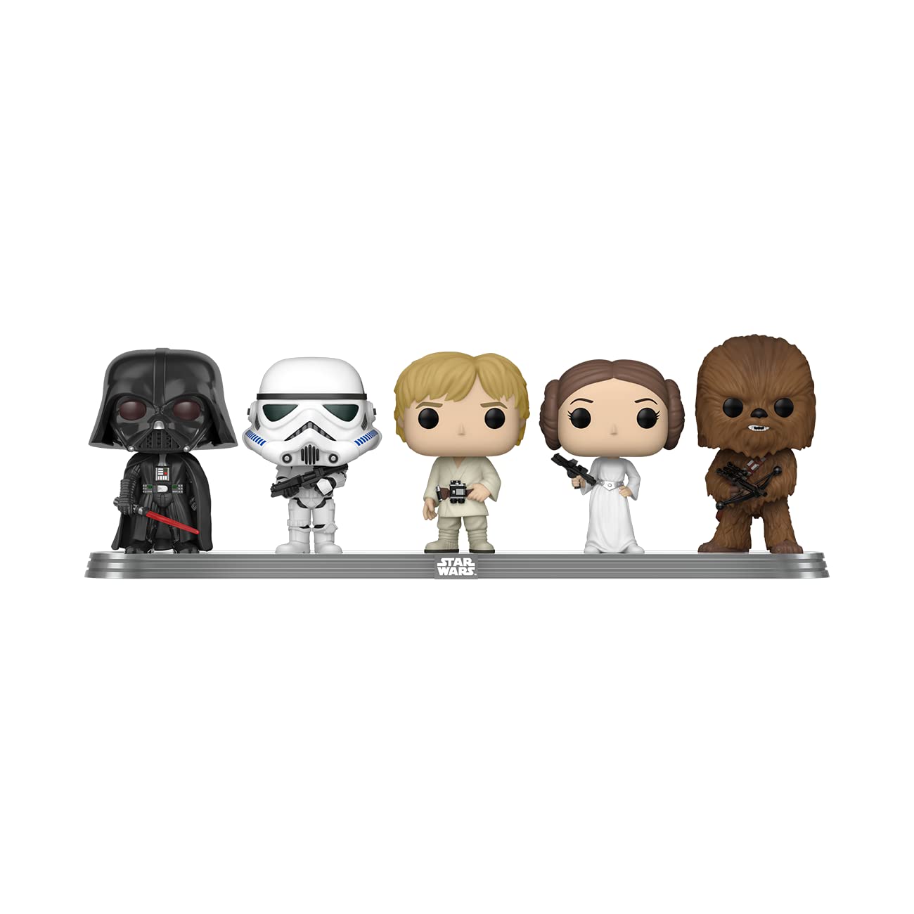3.9" Funko Pop! Vinyl Bobbleheads Star Wars: Darth Vader, Stormtrooper, Luke, Leia & Chewbacca on Stand (Shared Galactic Convention) $27.65 + Free Shipping