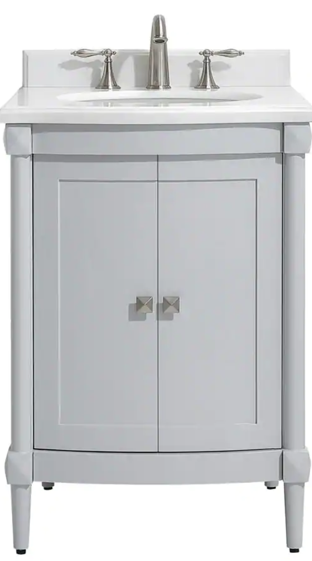 Home Decorators Bathroom Vanity 24" Parkcrest Dove Grey w/ White