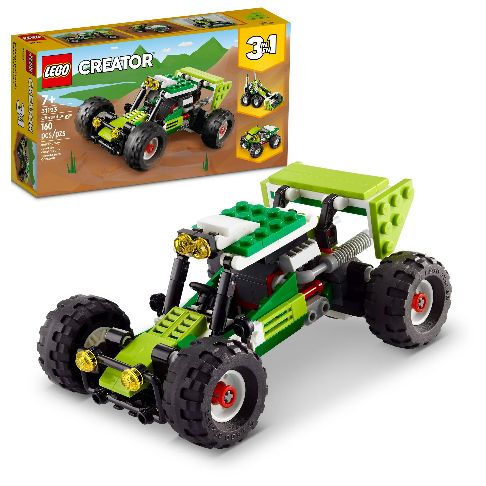 160-Piece Lego Creator 3-in-1 Off-road Buggy to Skid Loader Digger to ATV Car Construction Set (31123) $5 + Free S&H w/ Walmart+ or $35+ or Free Store Pickup at Walmart