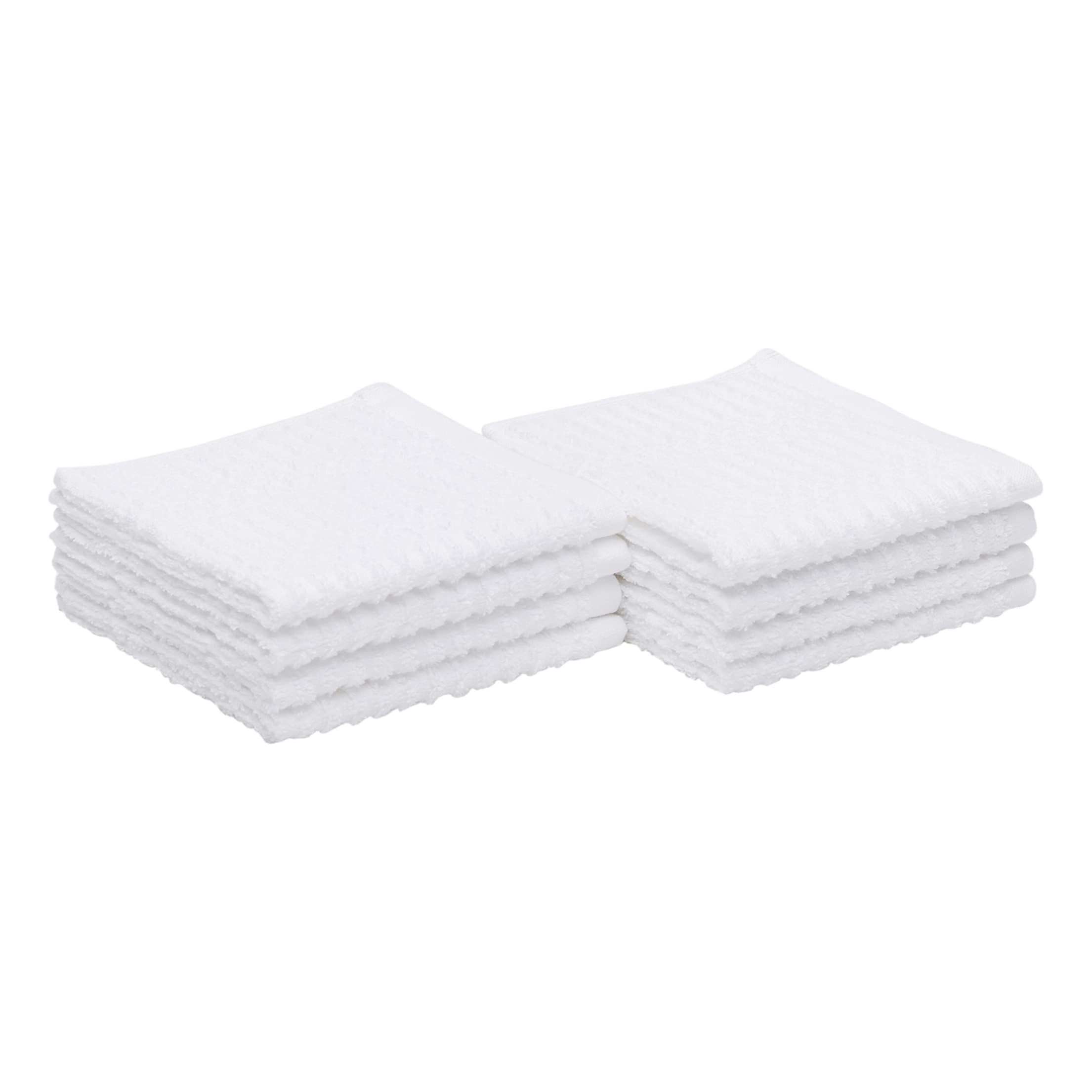 8Pack 12" x 12" Amazon Basics 100 Cotton Kitchen Dish Cloths (White