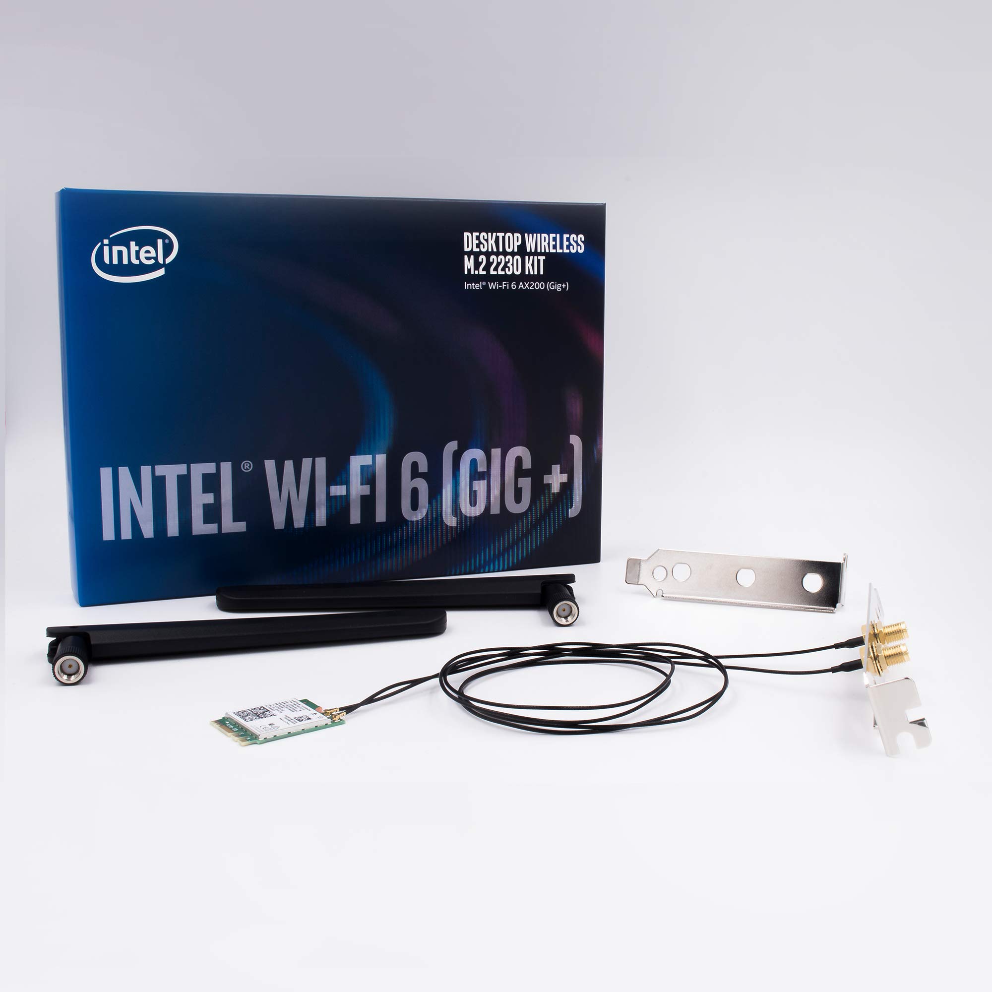 Intel Wi-Fi 6 AX200 (Gig+) & Bluetooth 5.0 M.2 2230 Module Desktop Kit w/ Antennas, Cables, & Brackets $10.95 + Free Shipping w/ Prime or on $35+