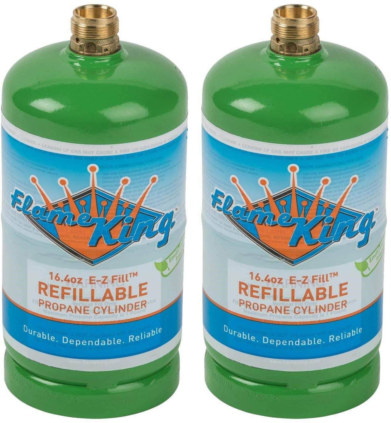 2-Pack 1-Lb. Flame King Refillable Empty Propane Cylinder Tank $32.50 + Free Shipping w/ Amazon Prime or $35+ orders
