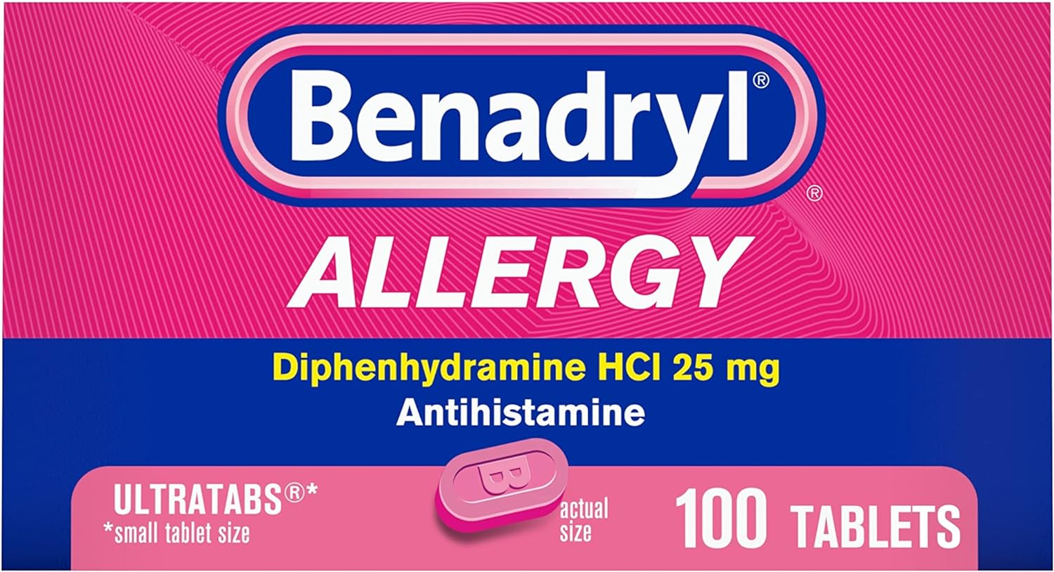 100-Count Benadryl Allergy Antihistamine Allergy Relief Ultratabs 25mg Diphenhydramine HCl Tablets ​$8.93 ($0.09 each) w/ S&S + Free Shipping w/ Prime or on $35+