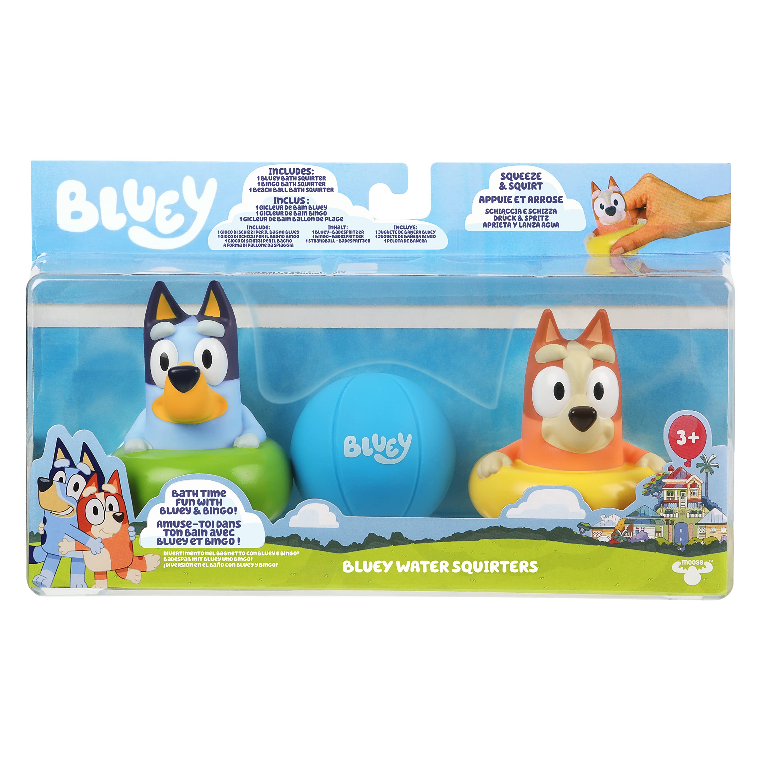 3-Pack Bluey Floating Squeeze & Squirt Bath Squirters w/ Bluey, Bingo, & Beach Ball $4 + Free Shipping w/ Prime or on $35+