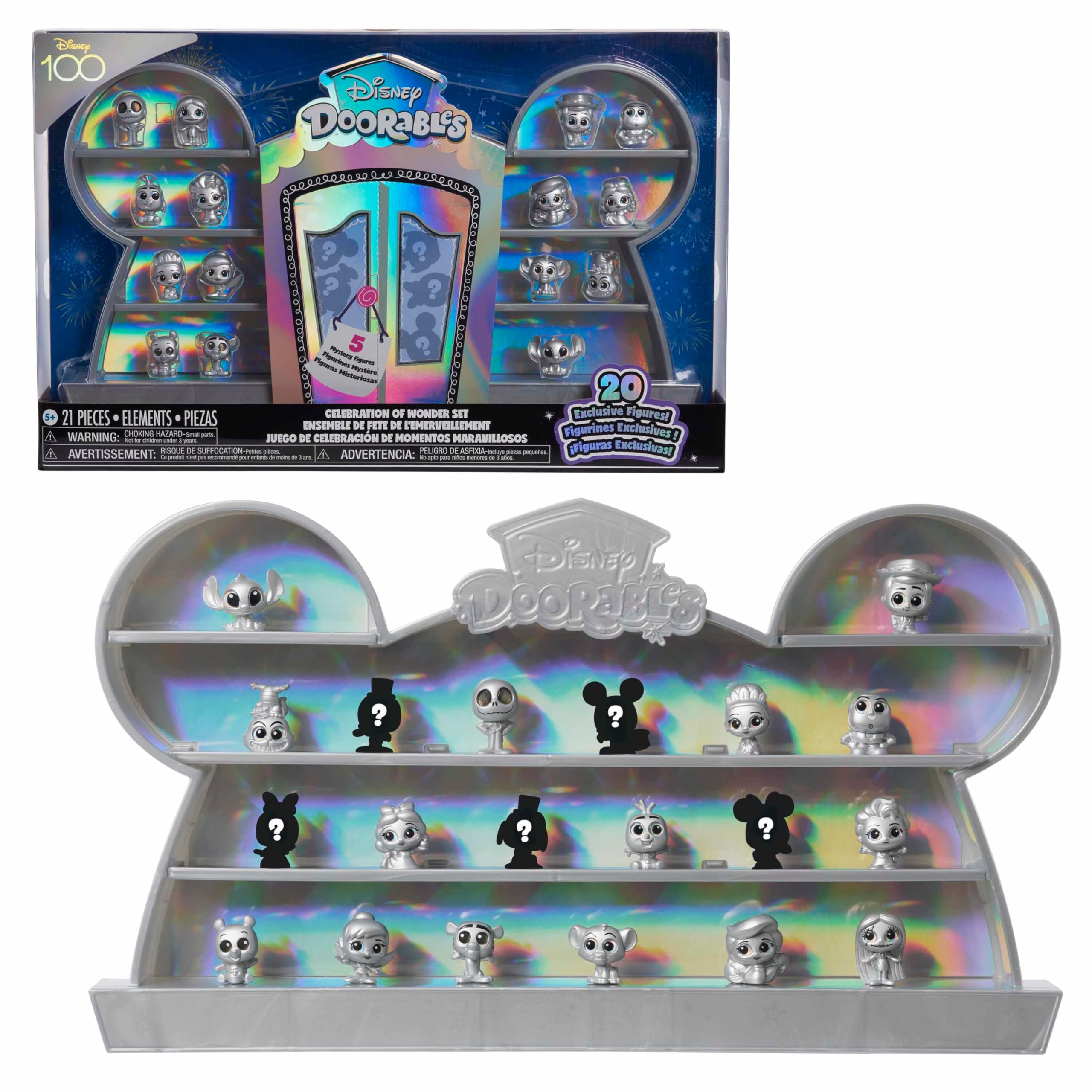21Piece Disney Doorables Collectible Figure Wonder Set (Disney 100 Celebration) w/ Display Case