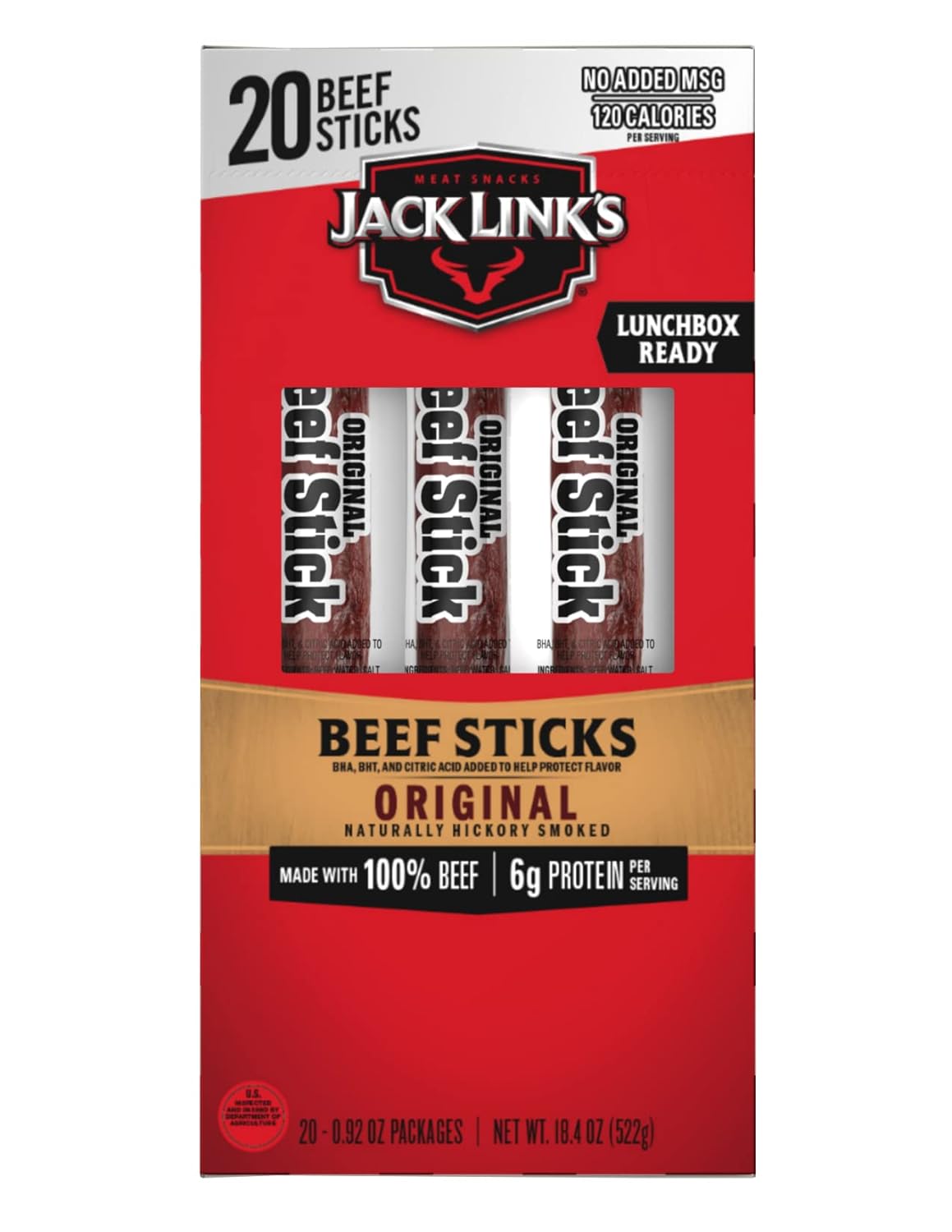 20-Count 0.92-Oz. Jack Link's Protein Snack Beef Sticks (Original) $7.51 w/ S&S + Free Shipping w/ Prime or on $35+