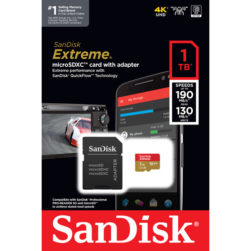 1TB SanDisk Extreme microSDXC UHS-I U3 Memory Card w/ Adapter $90 + Free Shipping