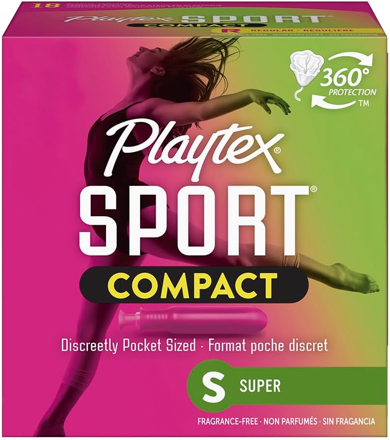 18-Count Playtex Sport Compact Tampons w/ FlexFit Technology (Super, Unscented) $3.25 ($0.18 each)  w/ S&S + Free Shipping w/ Prime or on $35+