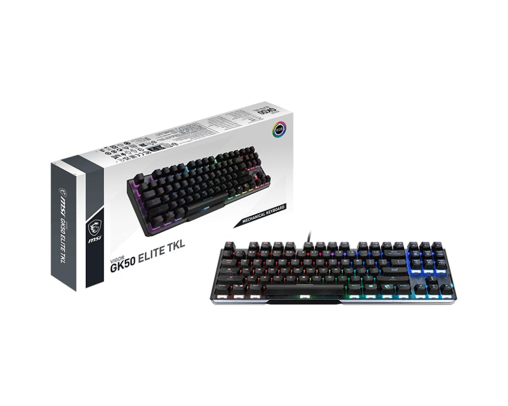 MSI Vigor GK50 Elite TKL Wired Mechanical RGB Gaming Keyboard w/ Kahil Blue Switches $24.80 + Free Shipping w/ Prime or on $35+