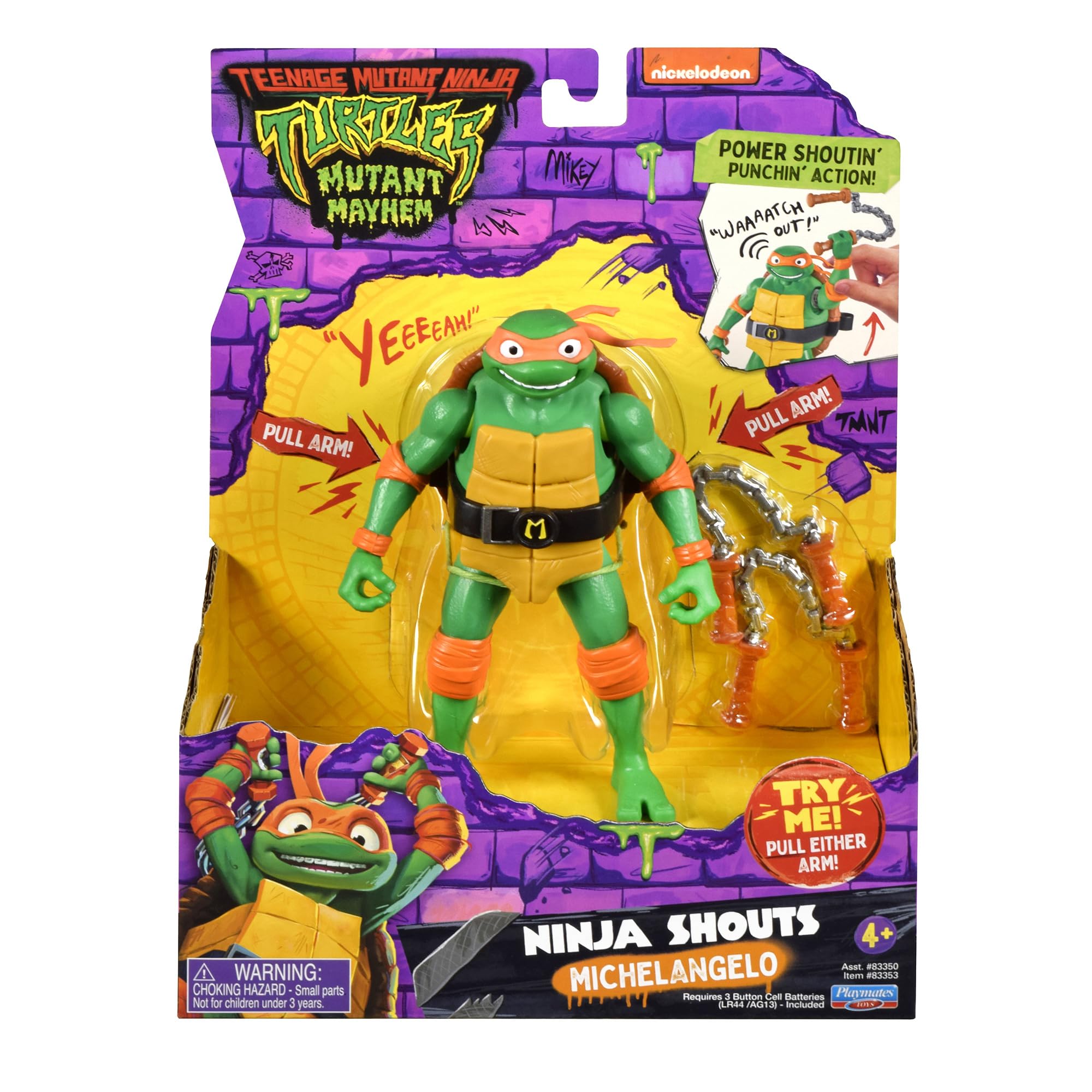 Teenage Mutant Ninja Turtles Mutant Mayhem Action Figures: 5.5” Deluxe Ninja Shouts Michelangelo w/ Sound Effects $4.80 & More + Free Shipping w/ Prime or on $35+