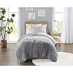 Select Walmart Stores: 3-Piece Mainstays Shaggy Faux Fur Comforter Bed Set (Gray): Full/Queen $27.20, Twin/Twin XL $30 (YMMV) + Free S&amp;H w/ Walmart+ or $35+