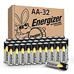Energizer Alkaline Batteries: 32-Count AA Batteries $15.05 ($0.47 each) w/ S&amp;S, 32-Count AAA Batteries $12.80 ($0.40 each) w/ S&amp;S + Free Shipping w/ Prime or on $35+