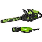 Greenworks 80V Cordless 18&quot; Brushless Cordless Chainsaw w/ 4.0Ah Battery &amp; Rapid Charger $250 + Free Shipping
