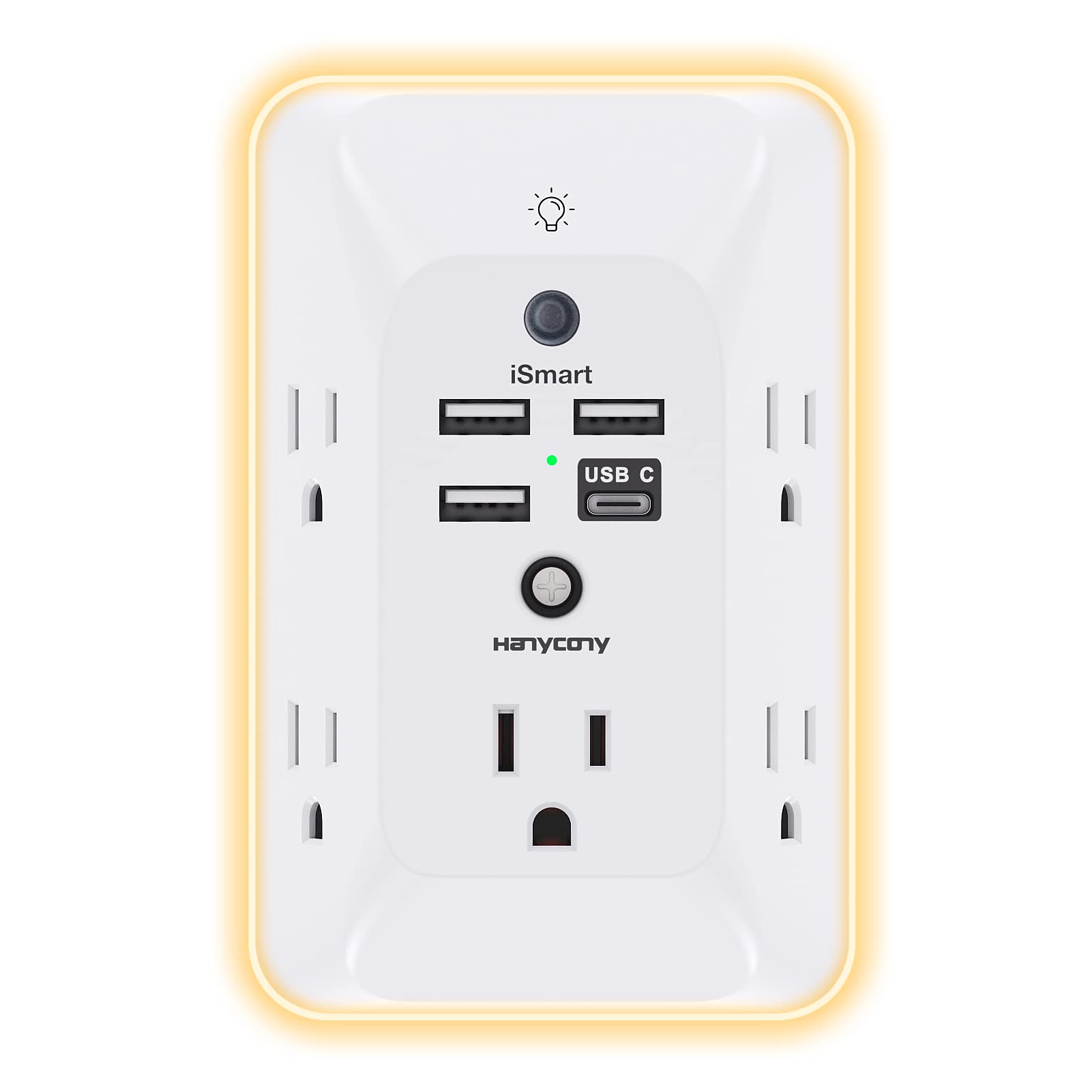 5-Outlet Extender Surge Protector w/ 3x USB-A, 1x USB-C Ports & Night Light $12.75 + Free Shipping w/ Prime or on $35+