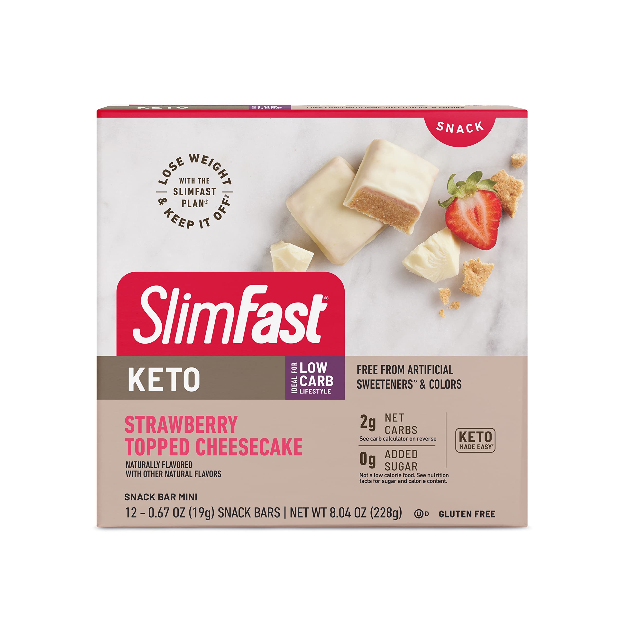 12-Count SlimFast Keto Fat Bomb Snack Bar Minis (Strawberry Topped Cheesecake) $6.35 ($0.53 each) w/ S&S + Free Shipping w/ Prime or on $35+